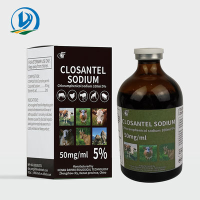 Fasciola Hepatica Veteriner İlaçları Sarımsı %5 Closantel Sodyum Enjeksiyonu