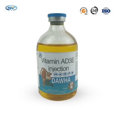 Sığır Koyunları İçin Multivitamin Veteriner Enjekte Edilebilir İlaçlar Vitamin AD3E Enjeksiyonu