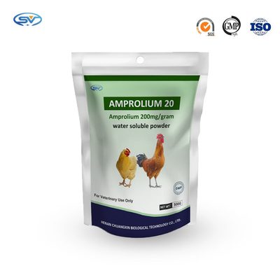 Koksidiyostat için Suda Çözünür Antibiyotikler Amprolium% 20 Suda Çözünür Toz